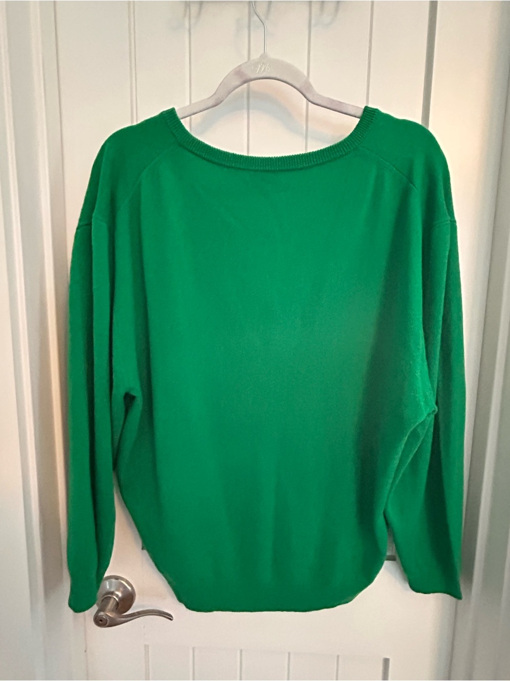 NWT J. Crew Kelly Green V-Neck 100% Cashmere Sweater Size Medium - Picture 5 of 12